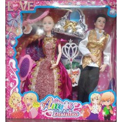 muñeca duo princesa y principe con accesorios