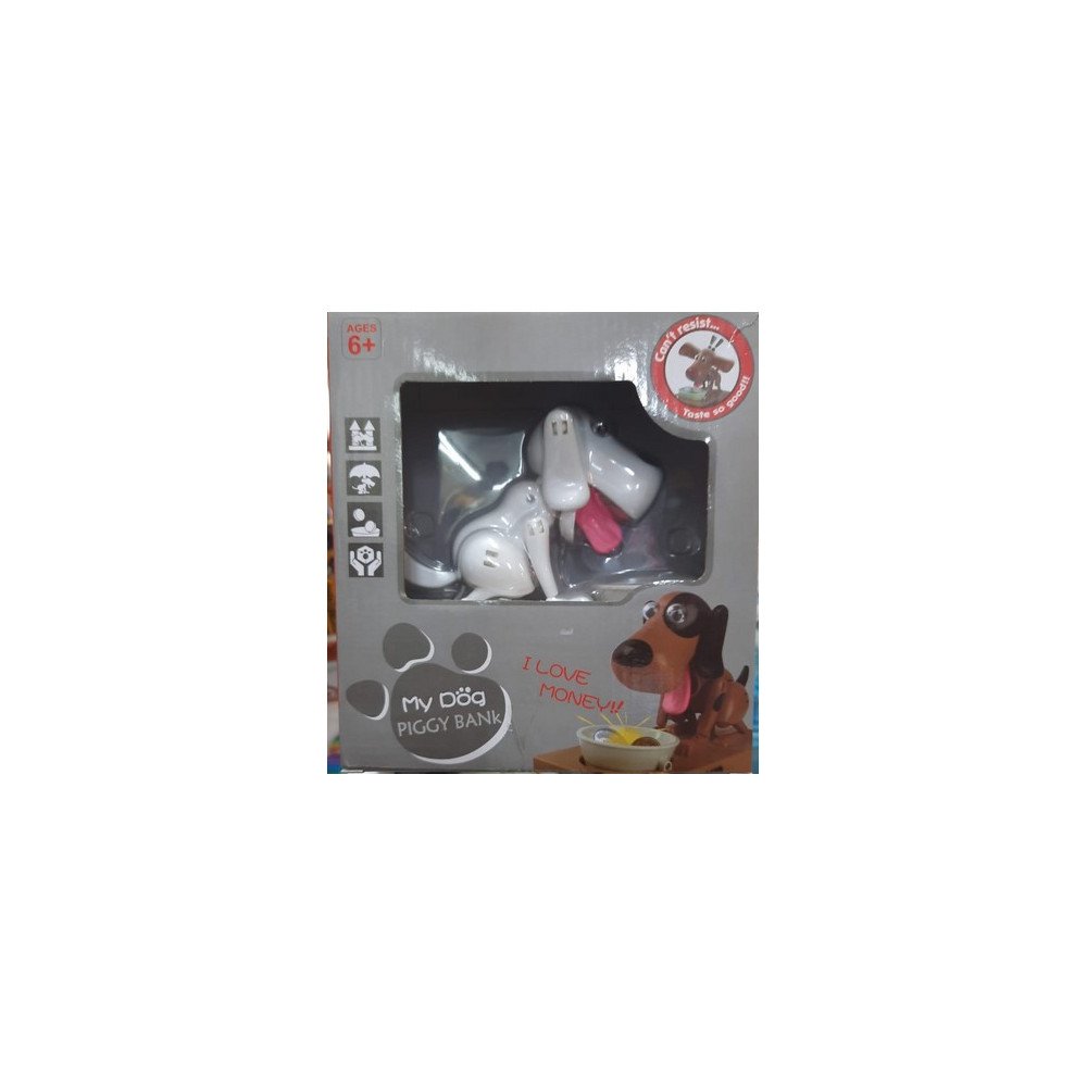 Alcancia perrito come monedas