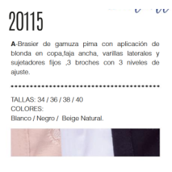 Brasier de algodón sin relleno ni aros 20115