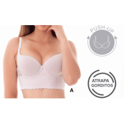 Brasier push up de encaje fino banda ancha 1040
