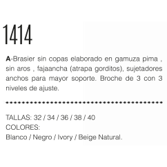 Brasier algodon sin aro sin relleno 1414
