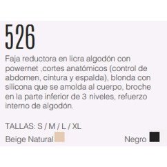 faja reductora con licra algodón cod 526
